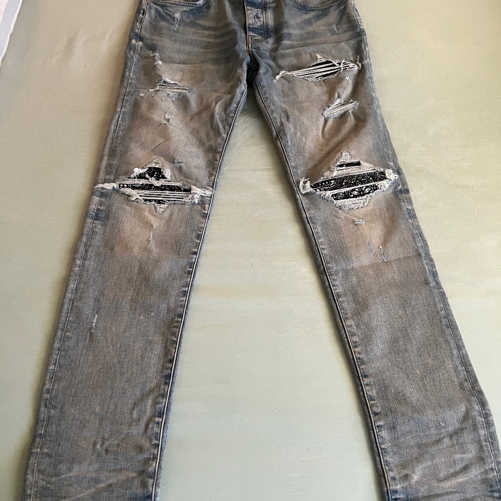 Amiri Mx1 Bandana Slim-Fit Jeans 34